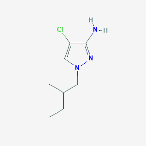 molecular formula C8H14ClN3 B13074272 4-chloro-1-(2-methylbutyl)-1H-pyrazol-3-amine 