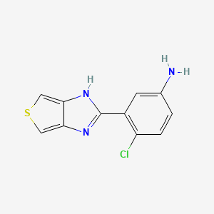 molecular formula C11H8ClN3S B13074274 4-Chloro-3-(1h-thieno[3,4-d]imidazol-2-yl)aniline 