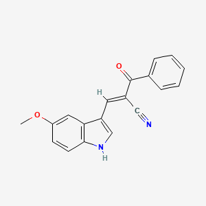 molecular formula C19H14N2O2 B13074283 (E)-2-benzoyl-3-(5-methoxy-1H-indol-3-yl)prop-2-enenitrile 