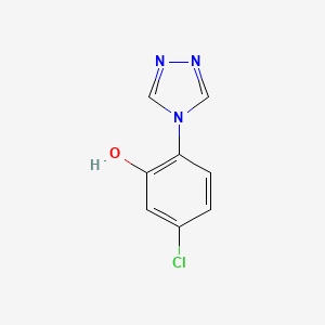 molecular formula C8H6ClN3O B13074286 5-Chloro-2-(4H-1,2,4-triazol-4-yl)phenol 