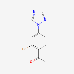 molecular formula C10H8BrN3O B13074305 1-[2-Bromo-4-(1H-1,2,4-triazol-1-yl)phenyl]ethan-1-one 