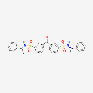 molecular formula C29H26N2O5S2 B13074309 9-Oxo-N2,N7-bis((R)-1-phenylethyl)-9H-fluorene-2,7-disulfonamide 