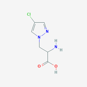 molecular formula C6H8ClN3O2 B13074317 2-amino-3-(4-chloro-1H-pyrazol-1-yl)propanoic acid 