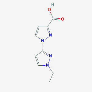 molecular formula C9H10N4O2 B13074324 1-(1-Ethyl-1H-pyrazol-3-yl)-1H-pyrazole-3-carboxylic acid 