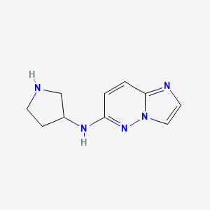 molecular formula C10H13N5 B13074341 N-{imidazo[1,2-b]pyridazin-6-yl}pyrrolidin-3-amine 