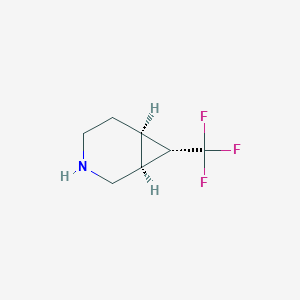 molecular formula C7H10F3N B13074346 (1S,6R,7S)-7-(trifluoromethyl)-3-azabicyclo[4.1.0]heptane 