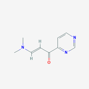 molecular formula C9H11N3O B13074353 3-(Dimethylamino)-1-(pyrimidin-4-yl)prop-2-en-1-one 