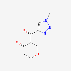 molecular formula C9H11N3O3 B13074361 3-(1-Methyl-1H-1,2,3-triazole-4-carbonyl)oxan-4-one 