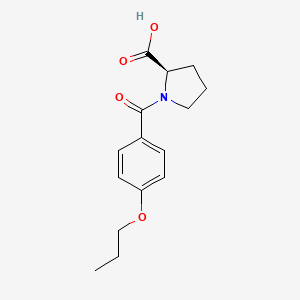 molecular formula C15H19NO4 B13074363 (R)-1-(4-propoxybenzoyl)pyrrolidine-2-carboxylicacid 