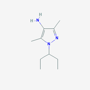 molecular formula C10H19N3 B13074422 3,5-Dimethyl-1-(pentan-3-YL)-1H-pyrazol-4-amine 