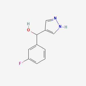 molecular formula C10H9FN2O B13074425 (3-Fluorophenyl)(1H-pyrazol-4-yl)methanol 