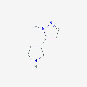 molecular formula C8H11N3 B13074453 5-(2,5-Dihydro-1H-pyrrol-3-YL)-1-methyl-1H-pyrazole 