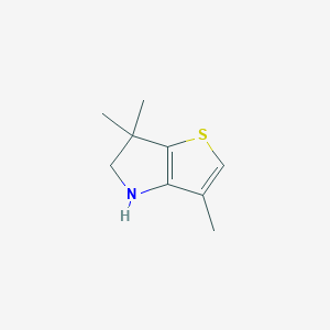 molecular formula C9H13NS B13074466 3,6,6-Trimethyl-4H,5H,6H-thieno[3,2-b]pyrrole 