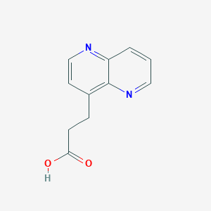 molecular formula C11H10N2O2 B13074476 3-(1,5-Naphthyridin-4-yl)propanoic acid 