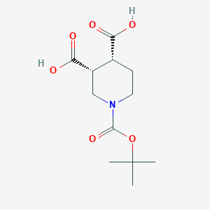 Cis-1-[(tert-butoxy)carbonyl]piperidine-3,4-dicarboxylicacid