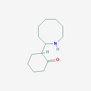 molecular formula C13H23NO B13074513 2-(Azocan-2-YL)cyclohexan-1-one 