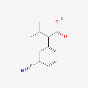 molecular formula C12H13NO2 B13074546 2-(3-Cyanophenyl)-3-methylbutanoicacid 