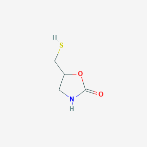 molecular formula C4H7NO2S B13074574 5-(Sulfanylmethyl)-1,3-oxazolidin-2-one 