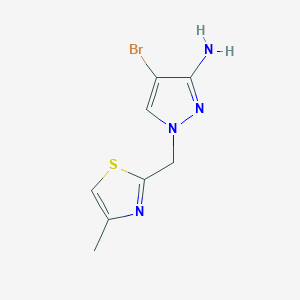 molecular formula C8H9BrN4S B13074582 4-Bromo-1-[(4-methyl-1,3-thiazol-2-YL)methyl]-1H-pyrazol-3-amine 