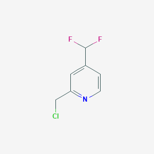 molecular formula C7H6ClF2N B13074598 2-(Chloromethyl)-4-(difluoromethyl)pyridine 