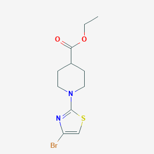 molecular formula C11H15BrN2O2S B13074619 Ethyl 1-(4-bromothiazol-2-yl)piperidine-4-carboxylate 