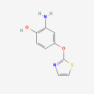 molecular formula C9H8N2O2S B13074633 2-Amino-4-(1,3-thiazol-2-yloxy)phenol 