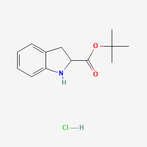 molecular formula C13H18ClNO2 B13074663 tert-butyl 2,3-dihydro-1H-indole-2-carboxylate hydrochloride 