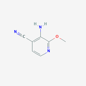 molecular formula C7H7N3O B13074690 3-Amino-2-methoxypyridine-4-carbonitrile 