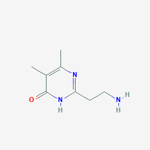 molecular formula C8H13N3O B13074696 2-(2-Aminoethyl)-5,6-dimethyl-3,4-dihydropyrimidin-4-one 