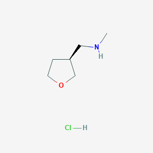 molecular formula C6H14ClNO B13074707 (S)-N-Methyl-1-(tetrahydrofuran-3-yl)methanaminehydrochloride 