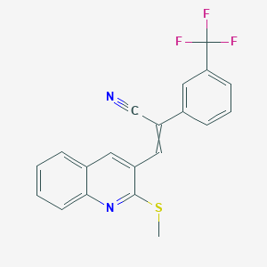 3-(2-Methylsulfanylquinolin-3-yl)-2-[3-(trifluoromethyl)phenyl]prop-2-enenitrile