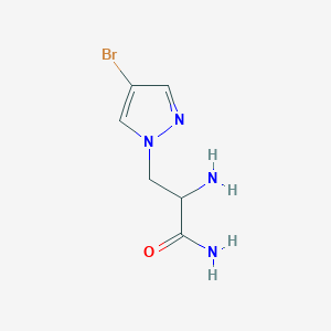 molecular formula C6H9BrN4O B13074729 2-Amino-3-(4-bromo-1H-pyrazol-1-YL)propanamide 