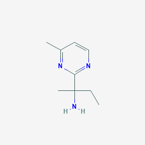 molecular formula C9H15N3 B13074750 2-(4-Methylpyrimidin-2-yl)butan-2-amine 