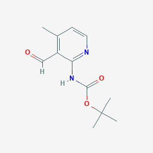 molecular formula C12H16N2O3 B13074760 tert-Butyl (3-formyl-4-methylpyridin-2-yl)carbamate 