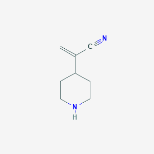 molecular formula C8H12N2 B13074786 2-(Piperidin-4-yl)prop-2-enenitrile 