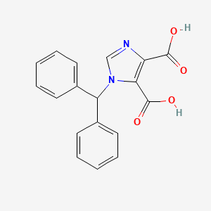 molecular formula C18H14N2O4 B13074798 1-Benzhydryl-1H-imidazole-4,5-dicarboxylic acid 