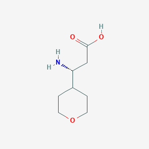 molecular formula C8H15NO3 B13074804 (3R)-3-Amino-3-(oxan-4-yl)propanoic acid 