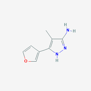 molecular formula C8H9N3O B13074839 3-(Furan-3-YL)-4-methyl-1H-pyrazol-5-amine 