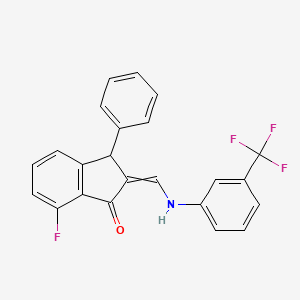 molecular formula C23H15F4NO B1307491 7-Fluoro-3-phenyl-2-{[3-(trifluoromethyl)anilino]methylene}-1-indanone 