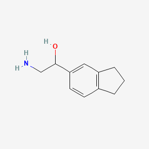 molecular formula C11H15NO B13074913 2-amino-1-(2,3-dihydro-1H-inden-5-yl)ethan-1-ol 