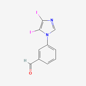 molecular formula C10H6I2N2O B13074923 3-(4,5-Diiodo-1H-imidazol-1-yl)benzaldehyde 