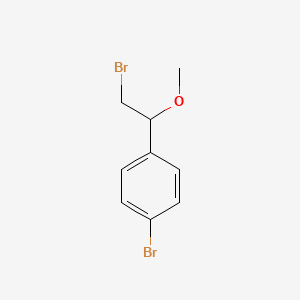 molecular formula C9H10Br2O B13074928 1-Bromo-4-(2-bromo-1-methoxyethyl)benzene 