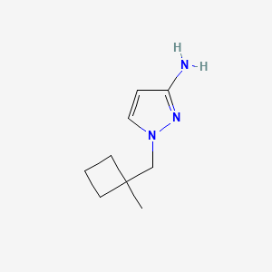 molecular formula C9H15N3 B13074968 1-[(1-Methylcyclobutyl)methyl]-1H-pyrazol-3-amine 