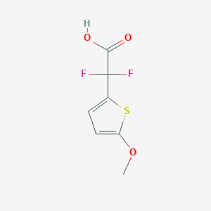 molecular formula C7H6F2O3S B13074974 2,2-Difluoro-2-(5-methoxythiophen-2-yl)acetic acid 