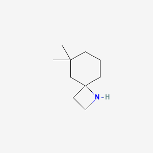 molecular formula C10H19N B13074990 6,6-Dimethyl-1-azaspiro[3.5]nonane 