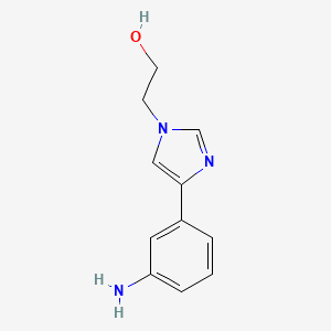 molecular formula C11H13N3O B13075002 2-[4-(3-aminophenyl)-1H-imidazol-1-yl]ethan-1-ol 