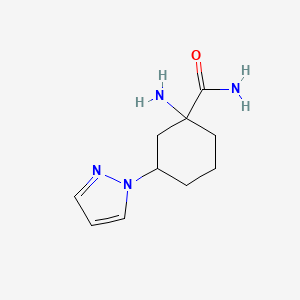 1-Amino-3-(1H-pyrazol-1-yl)cyclohexane-1-carboxamide