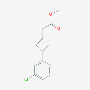 molecular formula C13H15ClO2 B13075030 Methyl 2-(3-(3-chlorophenyl)cyclobutyl)acetate 