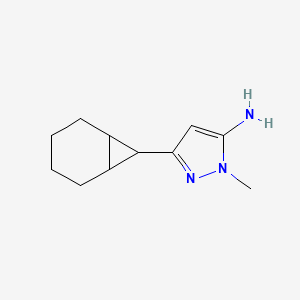 molecular formula C11H17N3 B13075040 3-(Bicyclo[4.1.0]heptan-7-YL)-1-methyl-1H-pyrazol-5-amine 