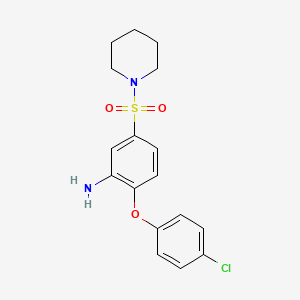 2-(4-Chlorophenoxy)-5-(piperidine-1-sulfonyl)aniline